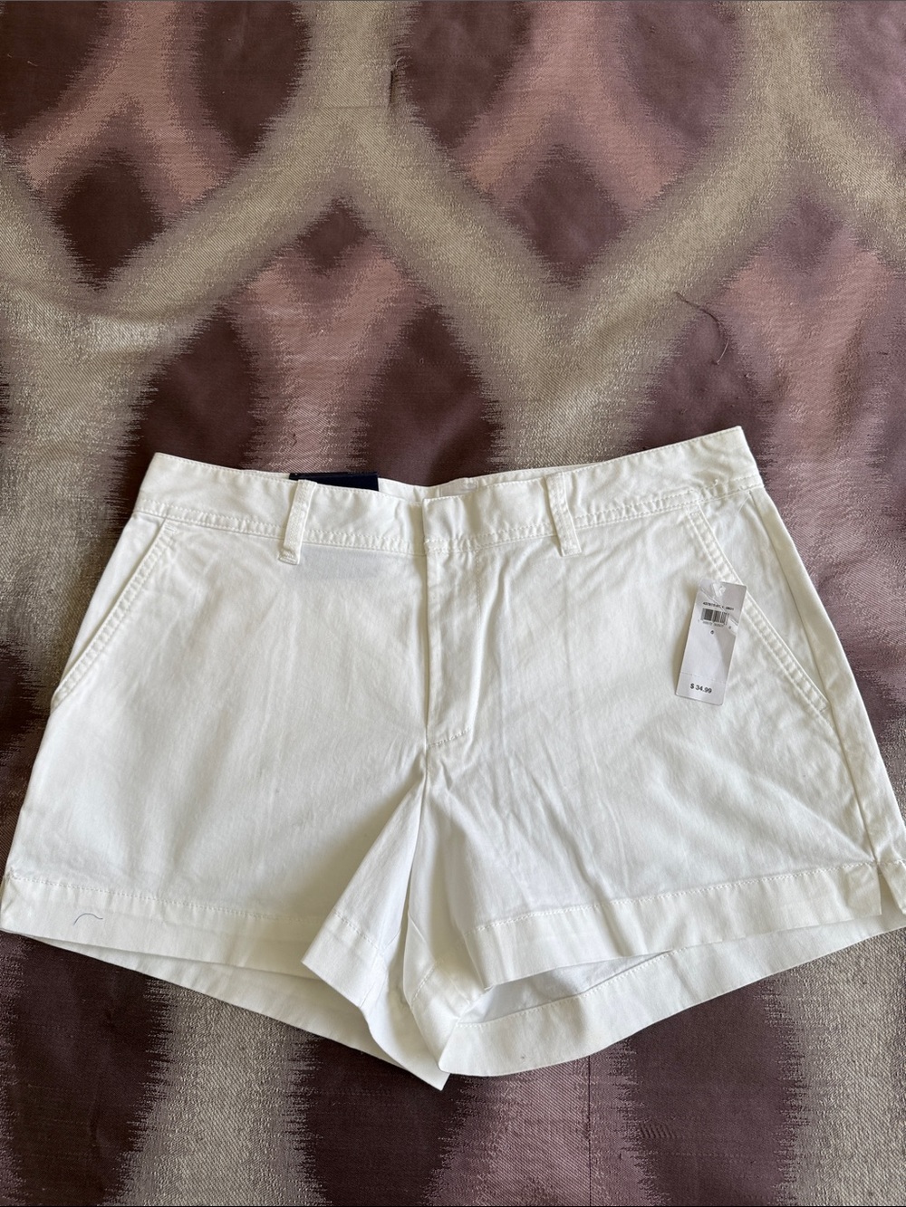GAP Women's White Cotton Bermuda Shorts